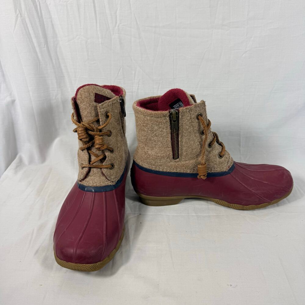 Sperry Saltwater Duck Boots Women's 8 STS87099 Purple Waterproof